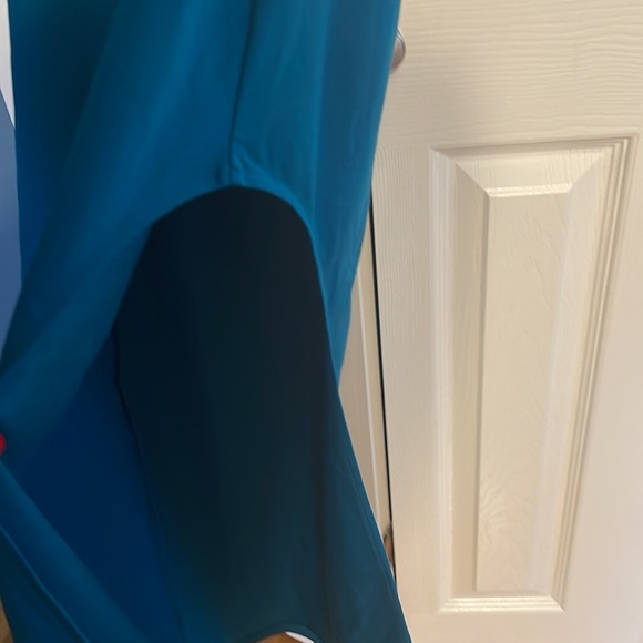 Nordstrom Open Edit sleeveless ruched side slit maxi dress in blue size XS  NWOT - Picture 6 of 9